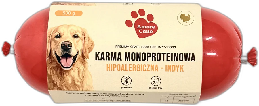 Amore Cano baton hipoalergiczny z indykiem, 500 g